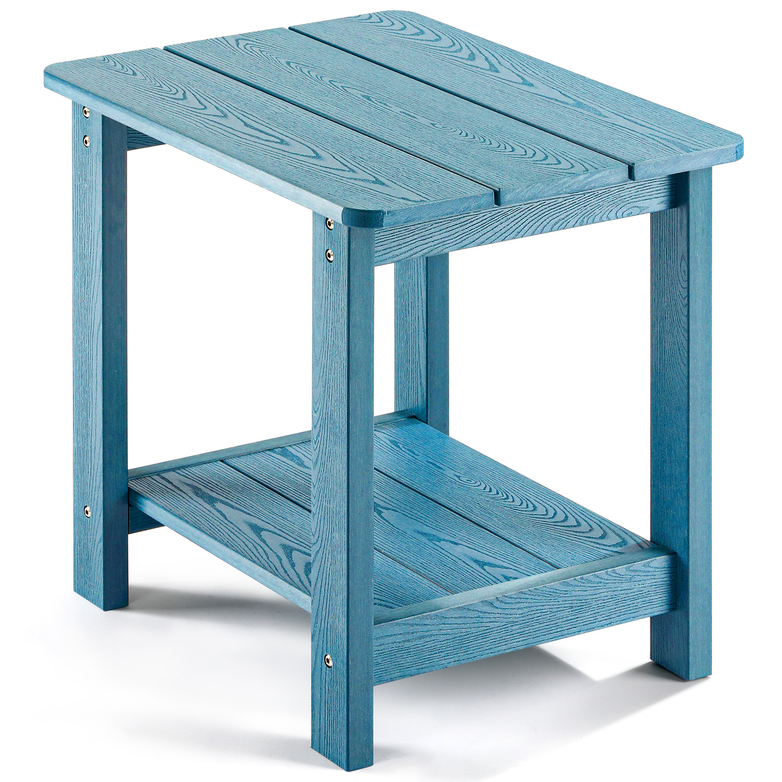 Leteuke Outdoor Side Table, Double Adirondack Side Table Rectangular ...