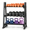 Leteuke 3 Tier Dumbbell Rack Stand Only, 1300LBS Heavy Duty | Trapezoidal Frame for Stability, Space-Saving Design; Fits Dumbbells, Kettlebells, Barbells for Home Gym