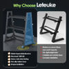 Leteuke 3 Tier Dumbbell Rack Stand Only, 1300LBS Heavy Duty | Trapezoidal Frame for Stability, Space-Saving Design; Fits Dumbbells, Kettlebells, Barbells for Home Gym