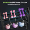 Leteuke 3 Tier Dumbbell Rack Stand Only, 1300LBS Heavy Duty | Trapezoidal Frame for Stability, Space-Saving Design; Fits Dumbbells, Kettlebells, Barbells for Home Gym