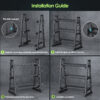 Leteuke 3 Tier Dumbbell Rack Stand Only, 1300LBS Heavy Duty | Trapezoidal Frame for Stability, Space-Saving Design; Fits Dumbbells, Kettlebells, Barbells for Home Gym